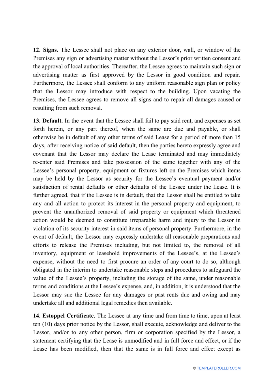 Commercial Lease Agreement Template - South Dakota, Page 7