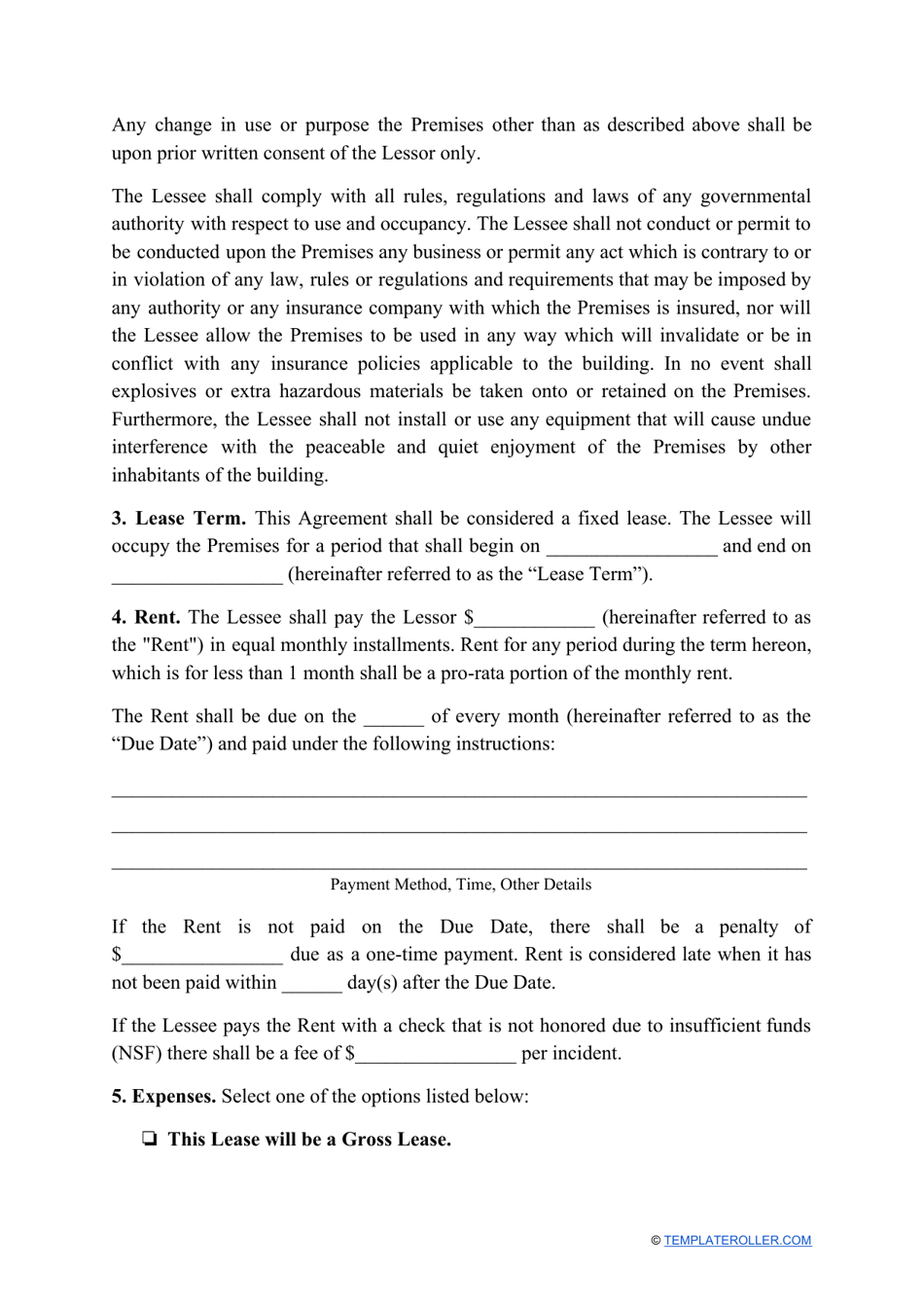 Commercial Lease Agreement Template - South Carolina, Page 2