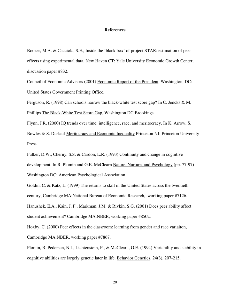 The Iq Paradox: Still Resolved - William T. Dickens, the Brookings Institution, Page 20