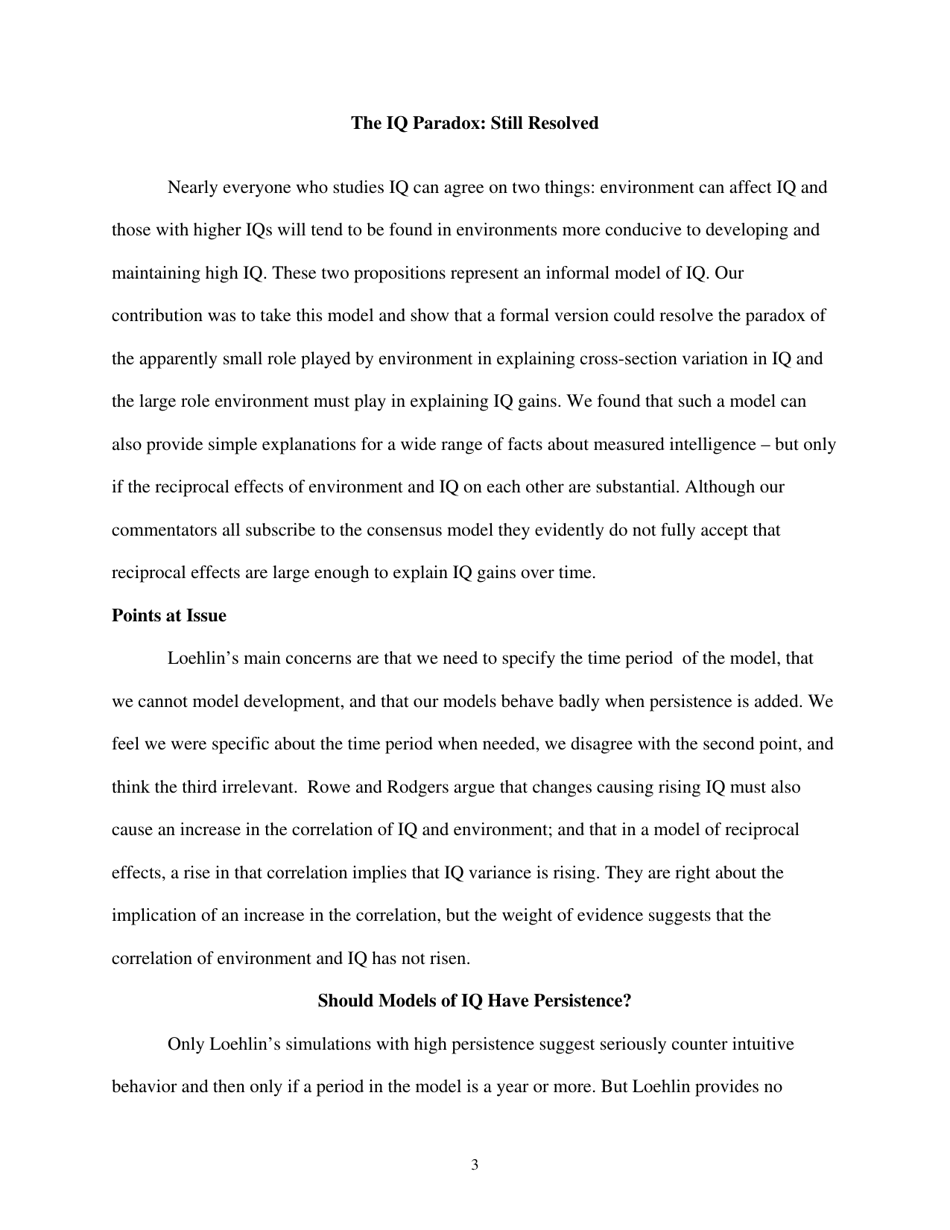 The Iq Paradox: Still Resolved - William T. Dickens, the Brookings Institution, Page 3