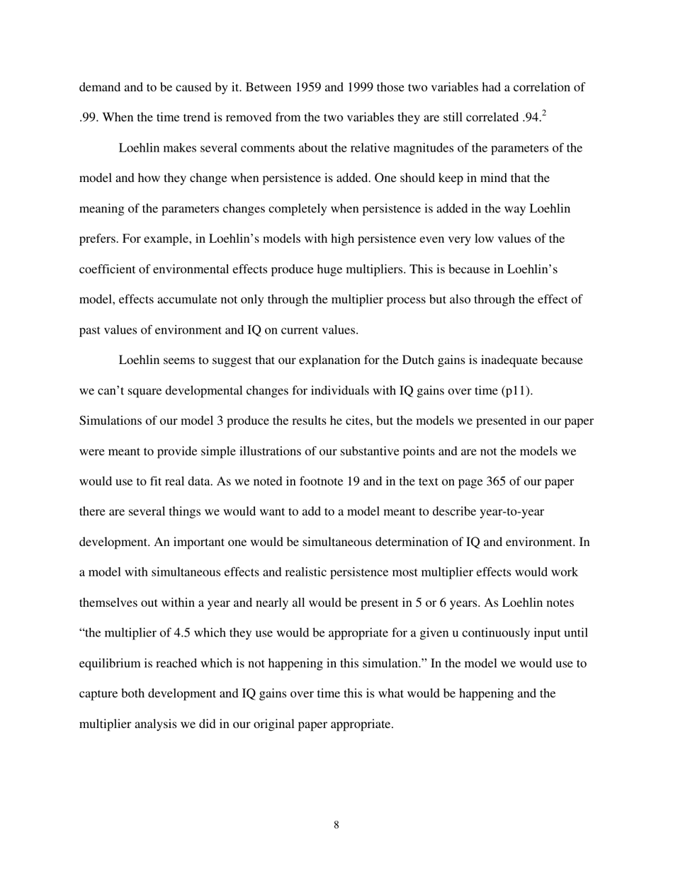 The Iq Paradox: Still Resolved - William T. Dickens, the Brookings Institution, Page 8