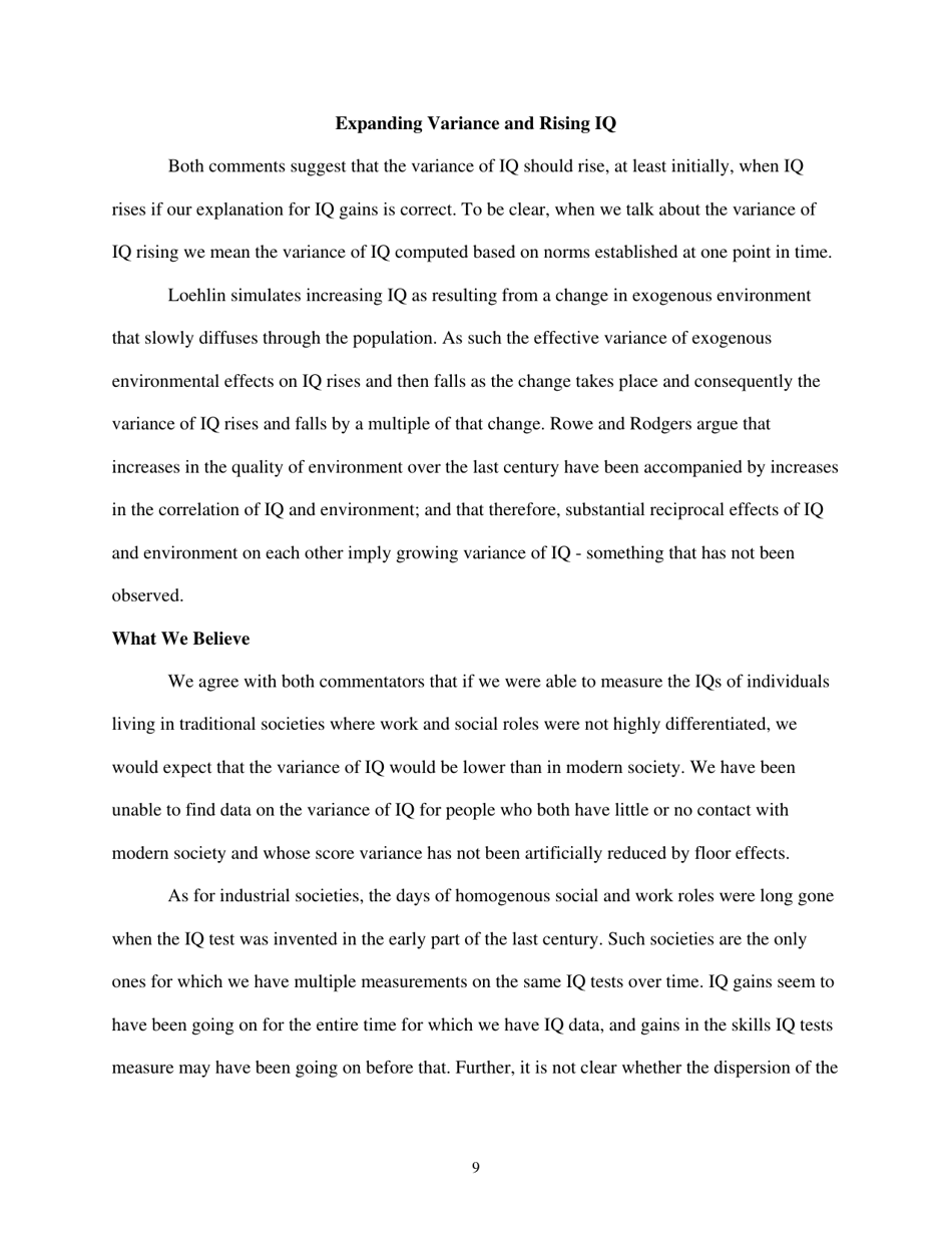 The Iq Paradox: Still Resolved - William T. Dickens, the Brookings Institution, Page 9