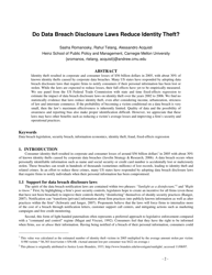 Do Data Breach Disclosure Laws Reduce Identity Theft? - Sasha Romanosky, Heinz First Research Paper, Page 2