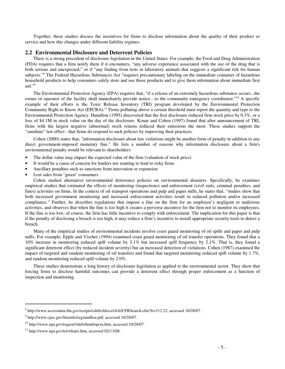 Do Data Breach Disclosure Laws Reduce Identity Theft? - Sasha Romanosky, Heinz First Research Paper, Page 5