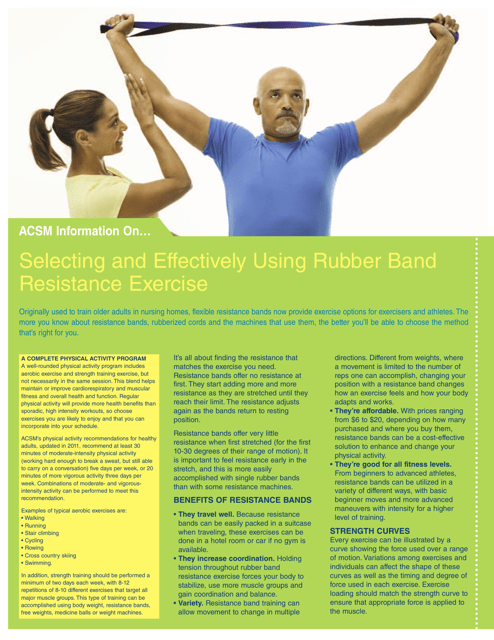 Rubber Band Resistance Exercise - ACMS Document - Key components and guidelines for effective implementation