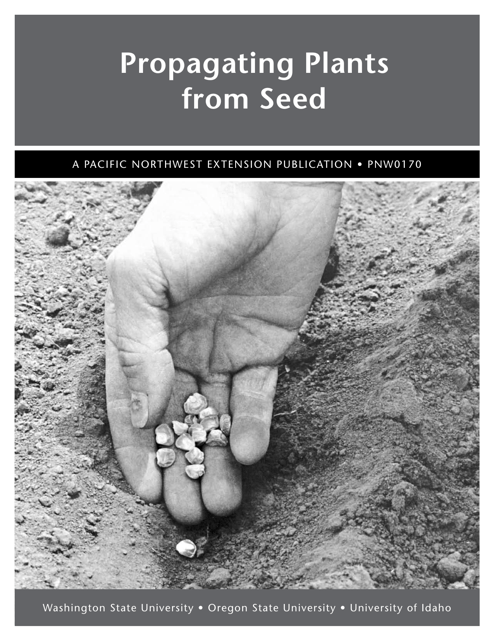 Propagating Plants From Seed - G.n.m. Kumar, F.e. Larsen, and K.a. Schekel