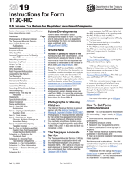 Document preview: Instructions for IRS Form 1120-RIC U.S. Income Tax Return for Regulated Investment Companies