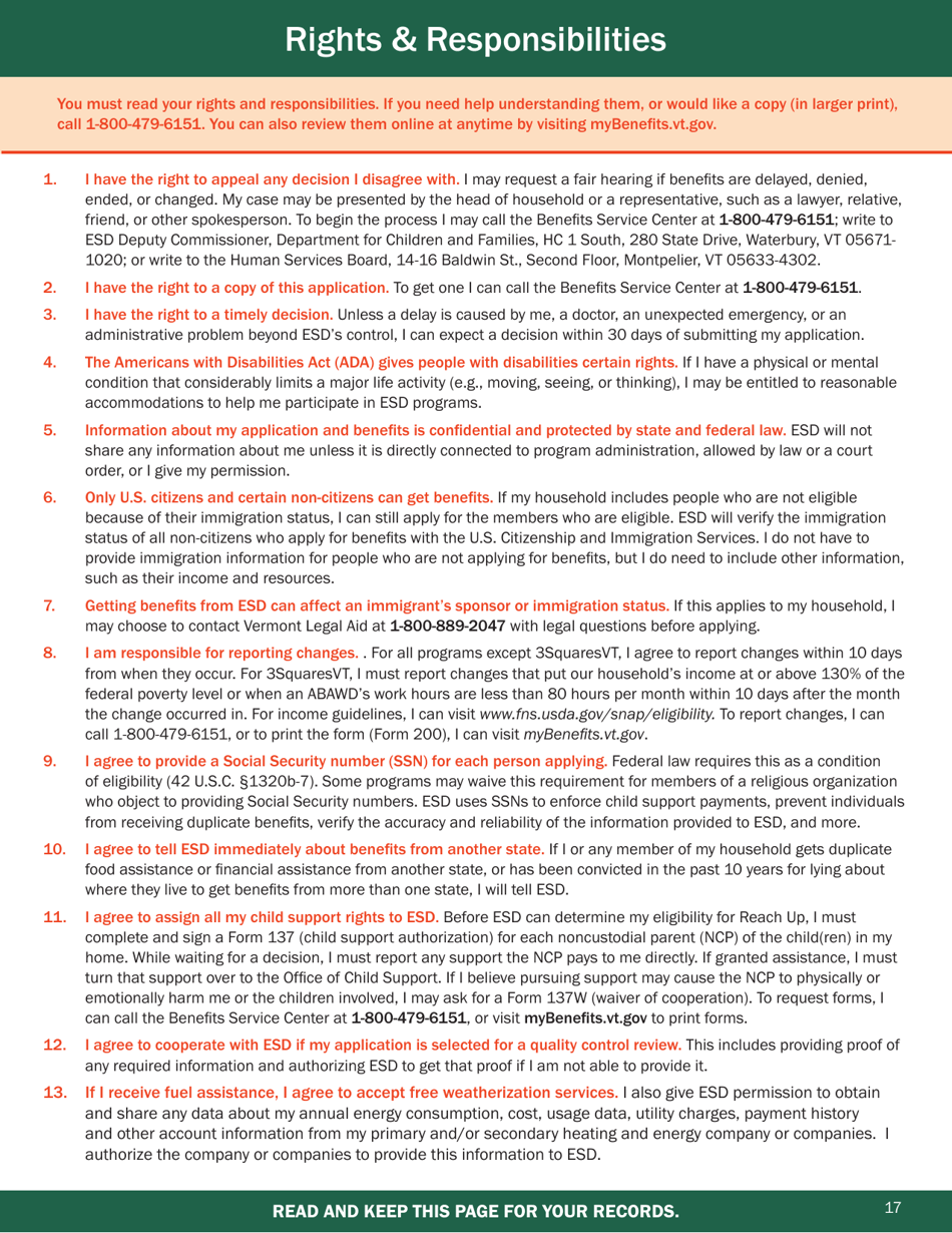 Form 202 Application for Benefits - Vermont, Page 19