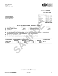 Sample Form DE429Z Notice of Unemployment Insurance Award - California