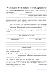 Document preview: Commercial Rental Agreement Template - Washington