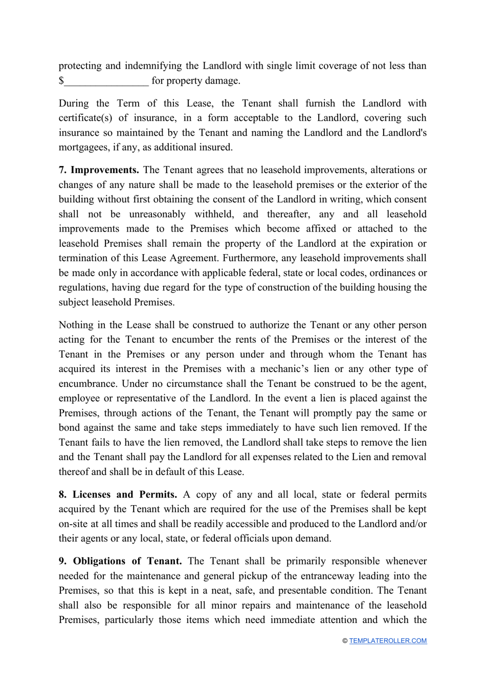 Commercial Rental Agreement Template - West Virginia, Page 5
