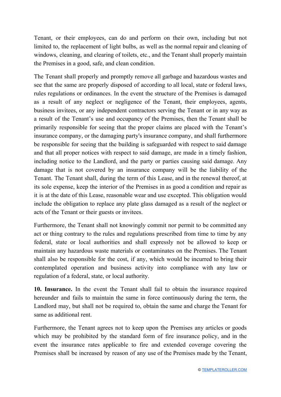 Commercial Rental Agreement Template - Rhode Island, Page 6