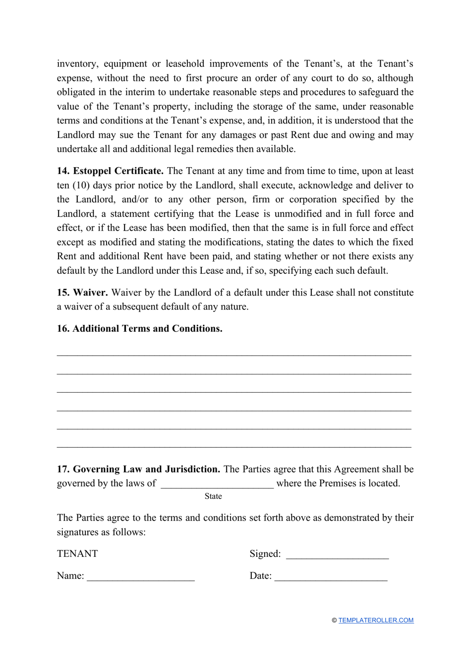Commercial Rental Agreement Template - New Mexico, Page 8