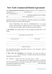 &quot;Commercial Rental Agreement Template&quot; - New York
