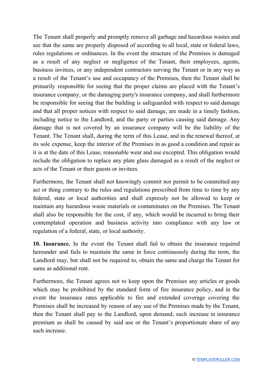 Commercial Rental Agreement Template - Arkansas, Page 6