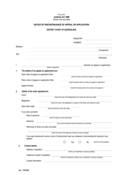 Form 27E &quot;Notice of Discontinuance of Appeal or Application&quot; - Queensland, Australia