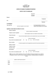 Document preview: Form 27F Notice of Change of Address for Service - Queensland, Australia