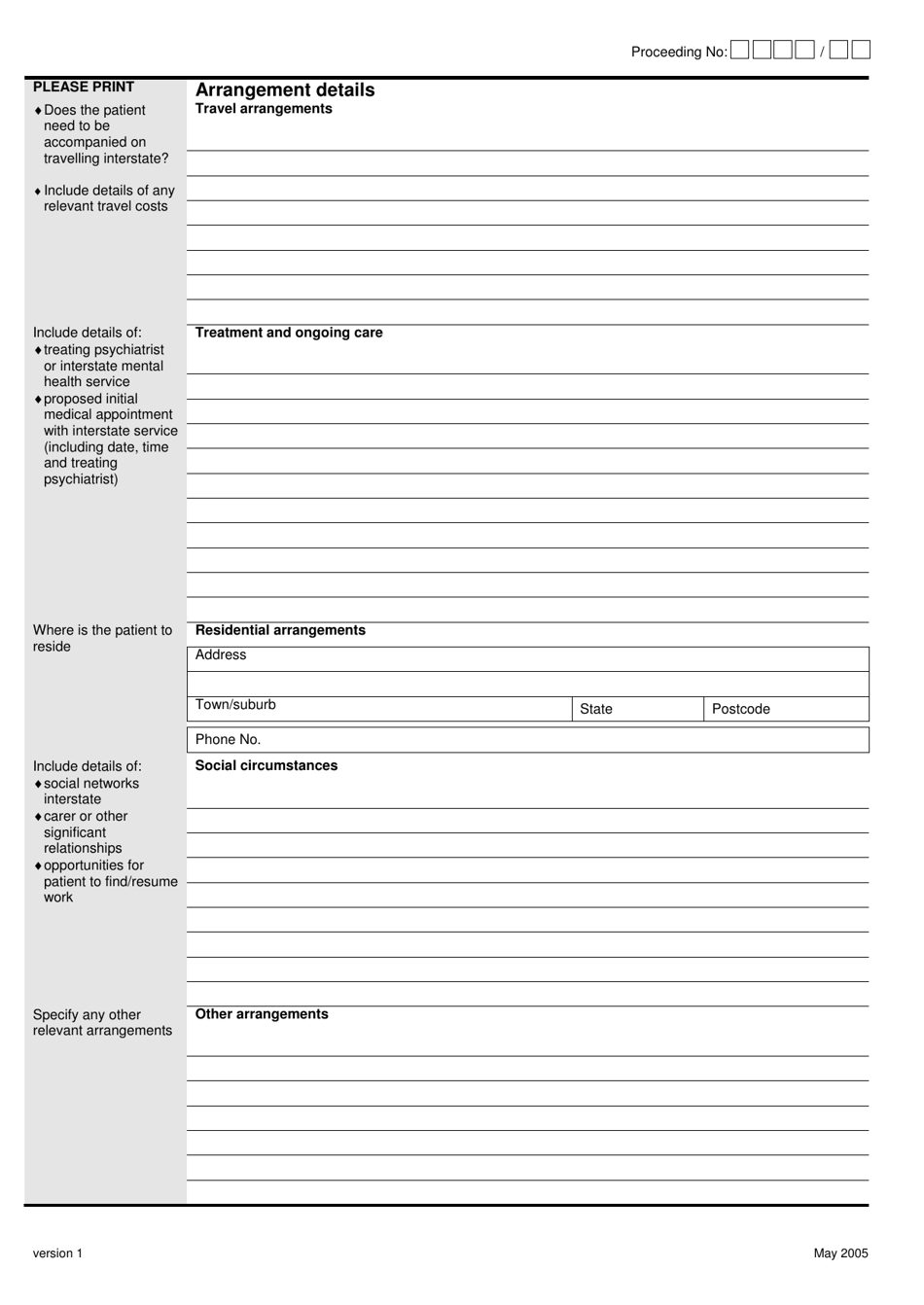 Form 7 Application for Patient to Move out of Queensland - Queensland, Australia, Page 2