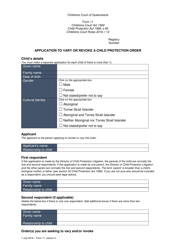 Form 11 Application to Vary or Revoke a Child Protection Order - Queensland, Australia