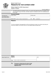 Form MHC.16 Non-contact Order - Queensland, Australia, Page 2