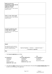 Form 12 General Application - Queensland, Australia, Page 2