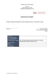 Document preview: Form 26 Certificate of Exhibit - Queensland, Australia