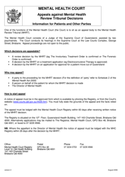 Form MHC.04 Notice of Appeal Against Decision of the Mental Health Review Tribunal - Queensland, Australia, Page 3