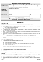 Form MHC.05 Court Examination Order - Queensland, Australia, Page 2