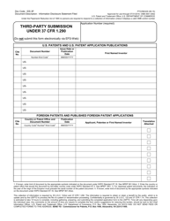 Document preview: Form PTO/SB/429 Third-Party Submission Under 37 Cfr 1.290