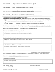 Sample DWC-AD Formulario 100 Employee&#039;s Permanent Disability Questionnaire - California (Spanish), Page 2