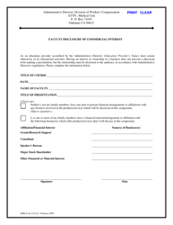 Document preview: QME Form 119 Faculty Disclosure of Commercial Interest - California