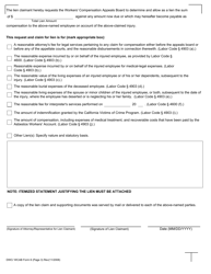 DWC/WCAB Form 6 Notice and Request for Allowance of Lien - California, Page 3