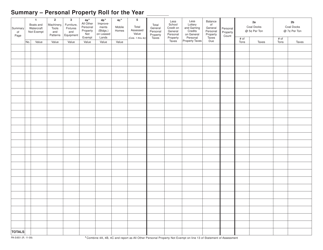 Document preview: Form PA-5/651 Summary - Personal Property Roll - Wisconsin