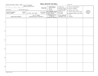 Document preview: Form PA-639-2 Real Estate Tax Roll - Wisconsin