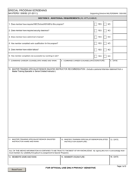 NAVPERS Form 1306/92 Special Program Screening, Page 2