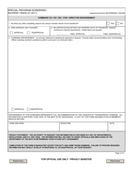 NAVPERS Form 1306/92 Special Program Screening, Page 3