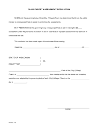 Document preview: Form PR-203 70.055 Expert Assessment Resolution - Wisconsin