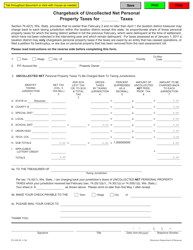Document preview: Form PC-200 Chargeback of Uncollected Net Personal Property Taxes - Wisconsin