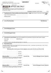 Document preview: Form 13 Amendment - Queensland, Australia