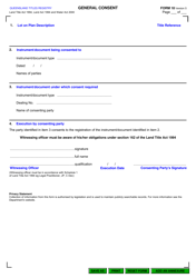 Document preview: Form 18 General Consent - Queensland, Australia