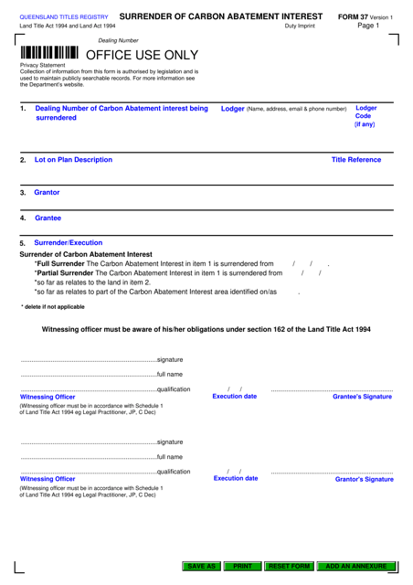 Form 37 Building Management Statement - Queensland, Australia