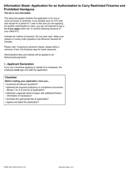 Form RCMP GRC5491E Application for an Authorization to Carry Restricted Firearms and Prohibited Handguns - Canada, Page 3