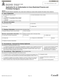 Form RCMP GRC5491E Application for an Authorization to Carry Restricted Firearms and Prohibited Handguns - Canada, Page 4