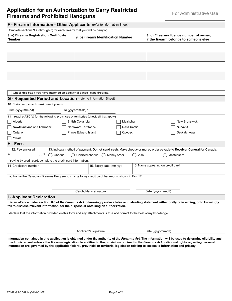 Form Rcmp Grc5491e Fill Out Sign Online And Download Fillable Pdf Canada Templateroller 4977