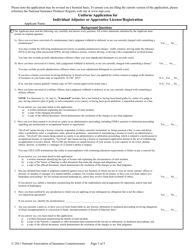 Uniform Application for Individual Adjuster or Apprentice License/Registration, Page 3