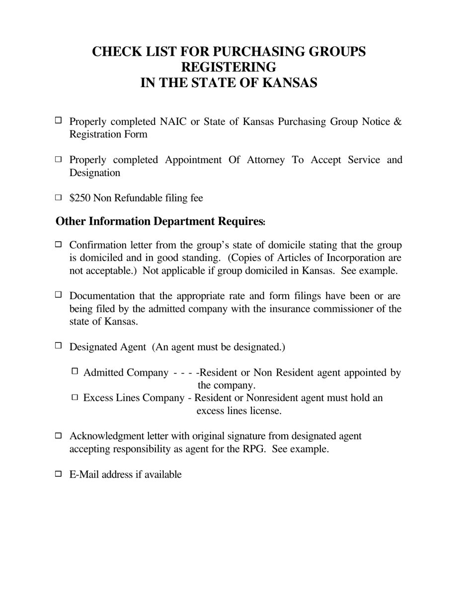 Purchasing Group Notice and Registration - Kansas, Page 4