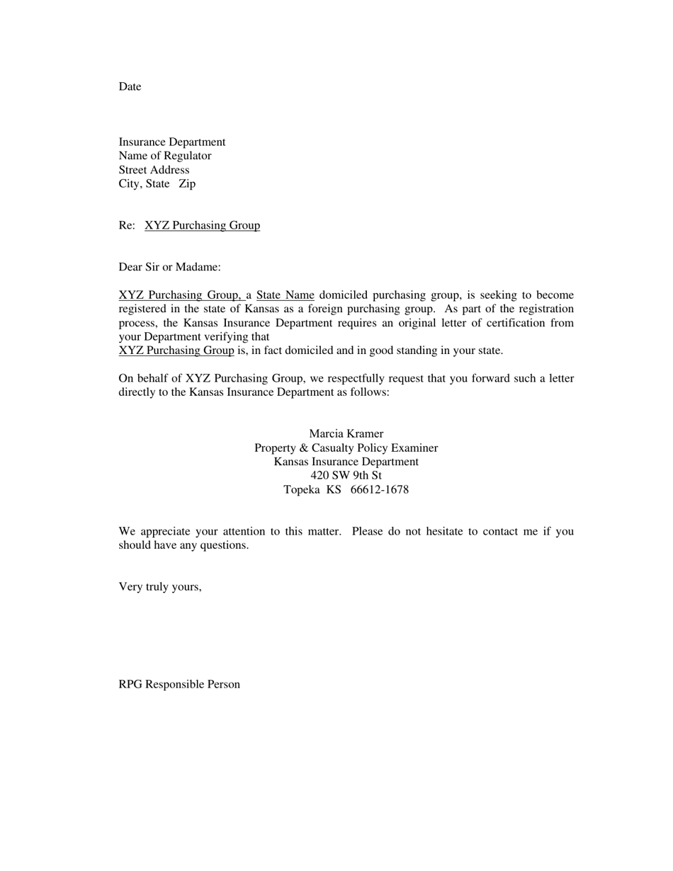 Purchasing Group Notice and Registration - Kansas, Page 5