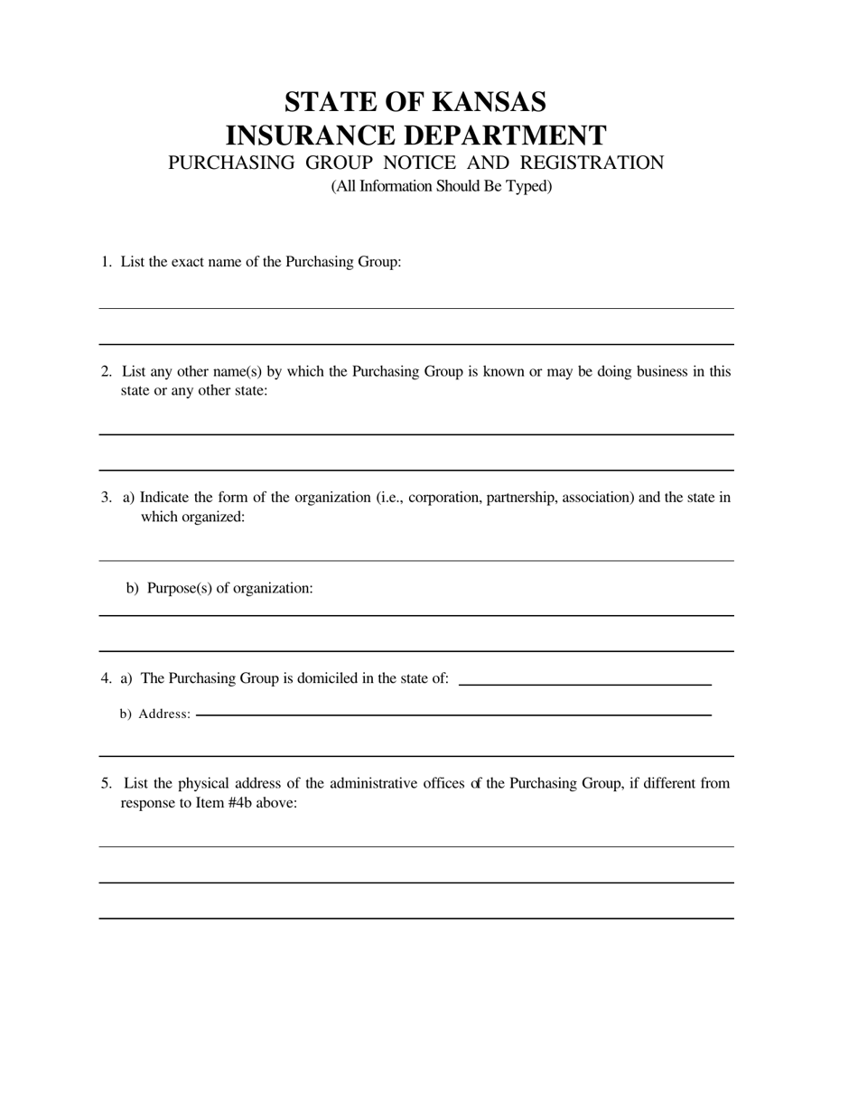 Purchasing Group Notice and Registration - Kansas, Page 7