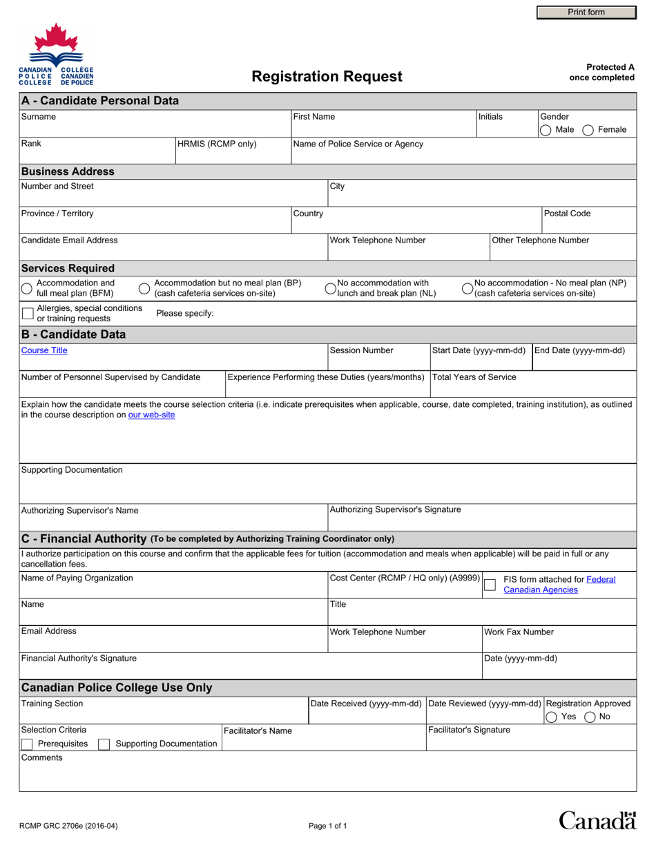 Form RCMP GRC2706 - Fill Out, Sign Online and Download Fillable PDF ...