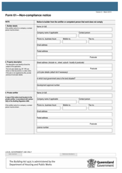 Form 61 Non-compliance Notice - Queensland, Australia